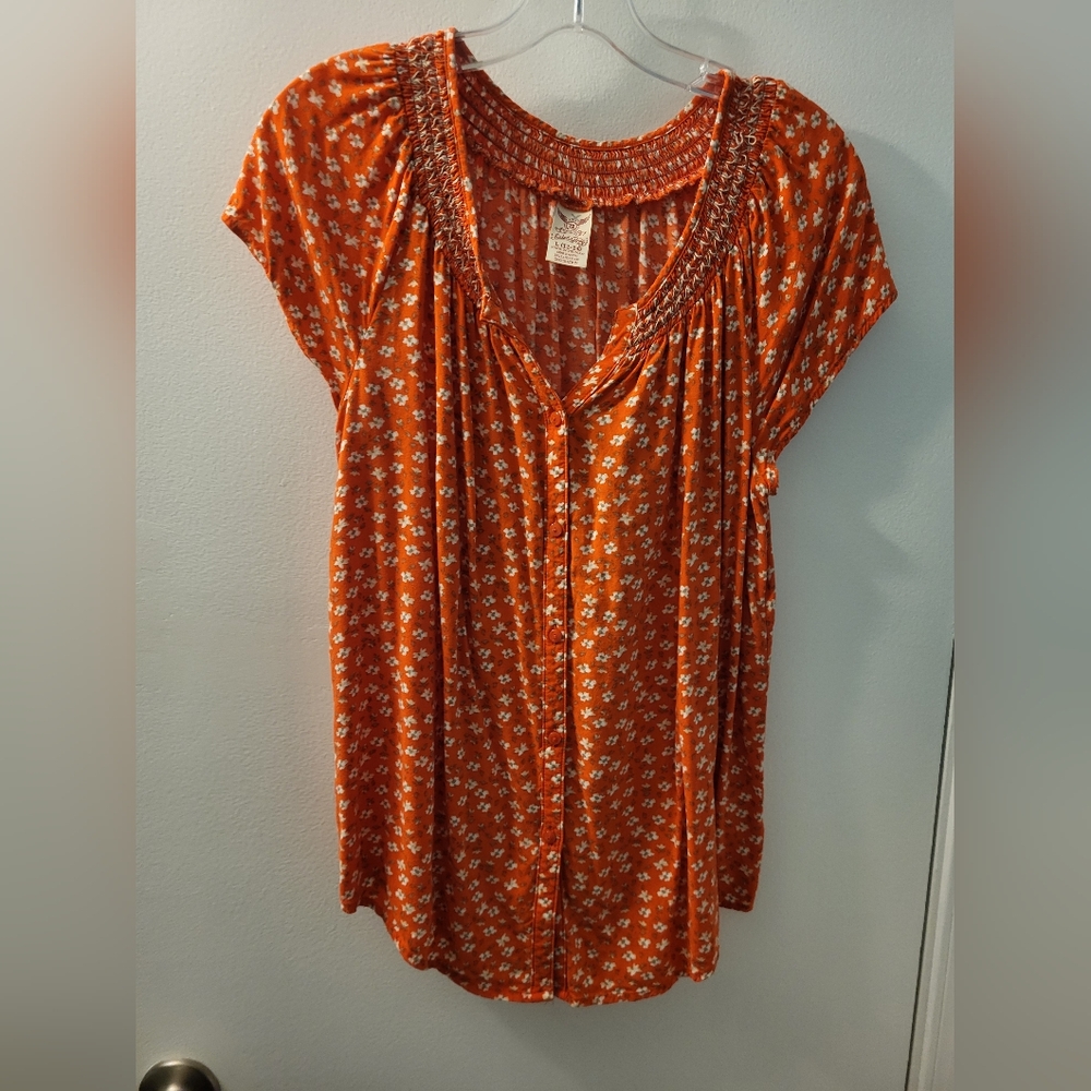 Pheasant top Short Sleeve Faded Glory size L